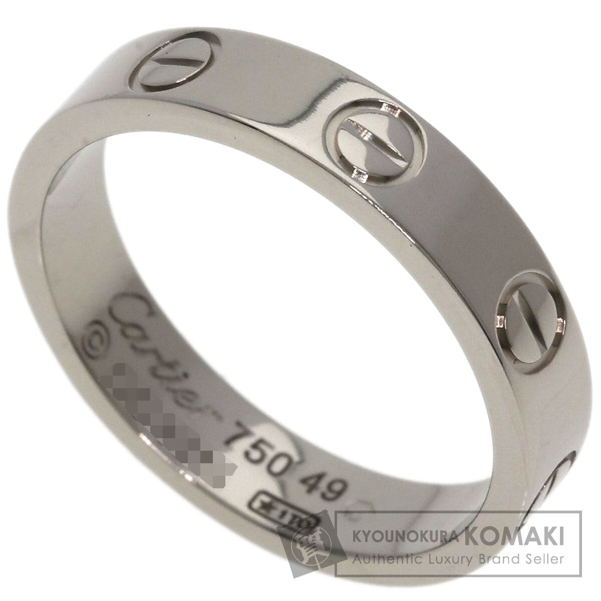 CARTIER Mini love ring #49 Ring K18 White Gold Ladies [Used]
