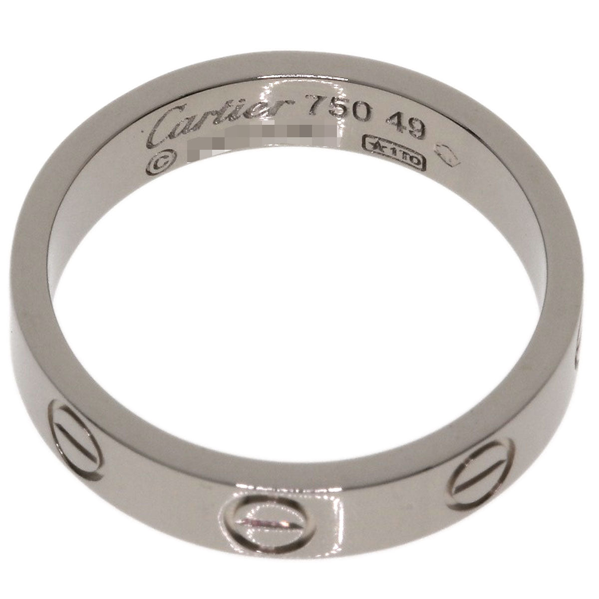 CARTIER Mini love ring #49 Ring K18 White Gold Ladies [Used]