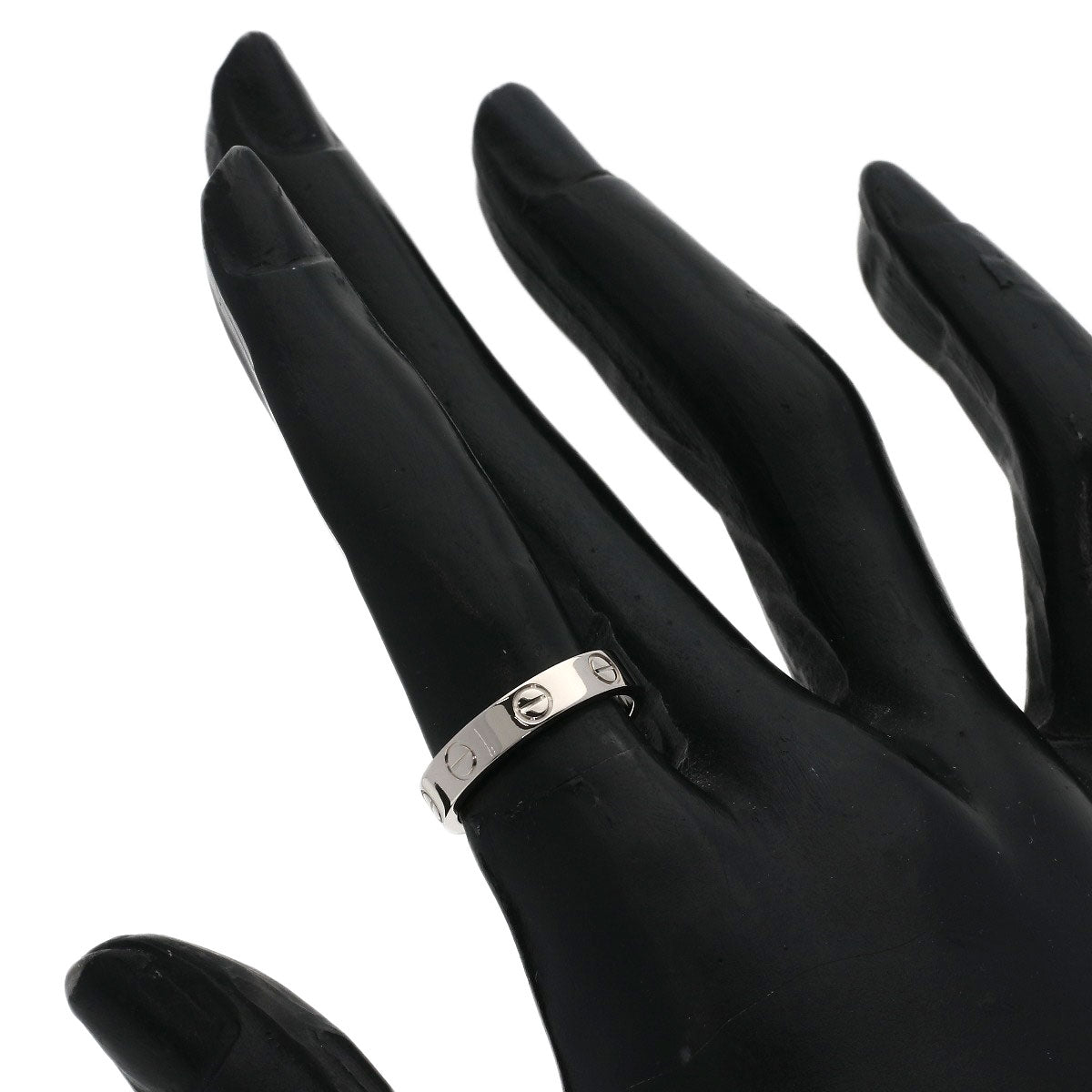 CARTIER Mini love ring #49 Ring K18 White Gold Ladies [Used]