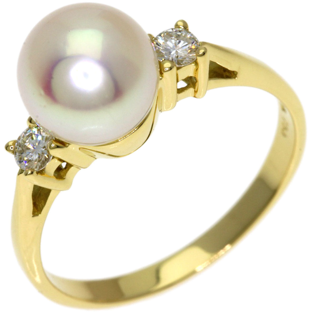 TIFFANY&Co. Pearl Pearl Diamond Ring K18 Yellow Gold Ladies [Used]
