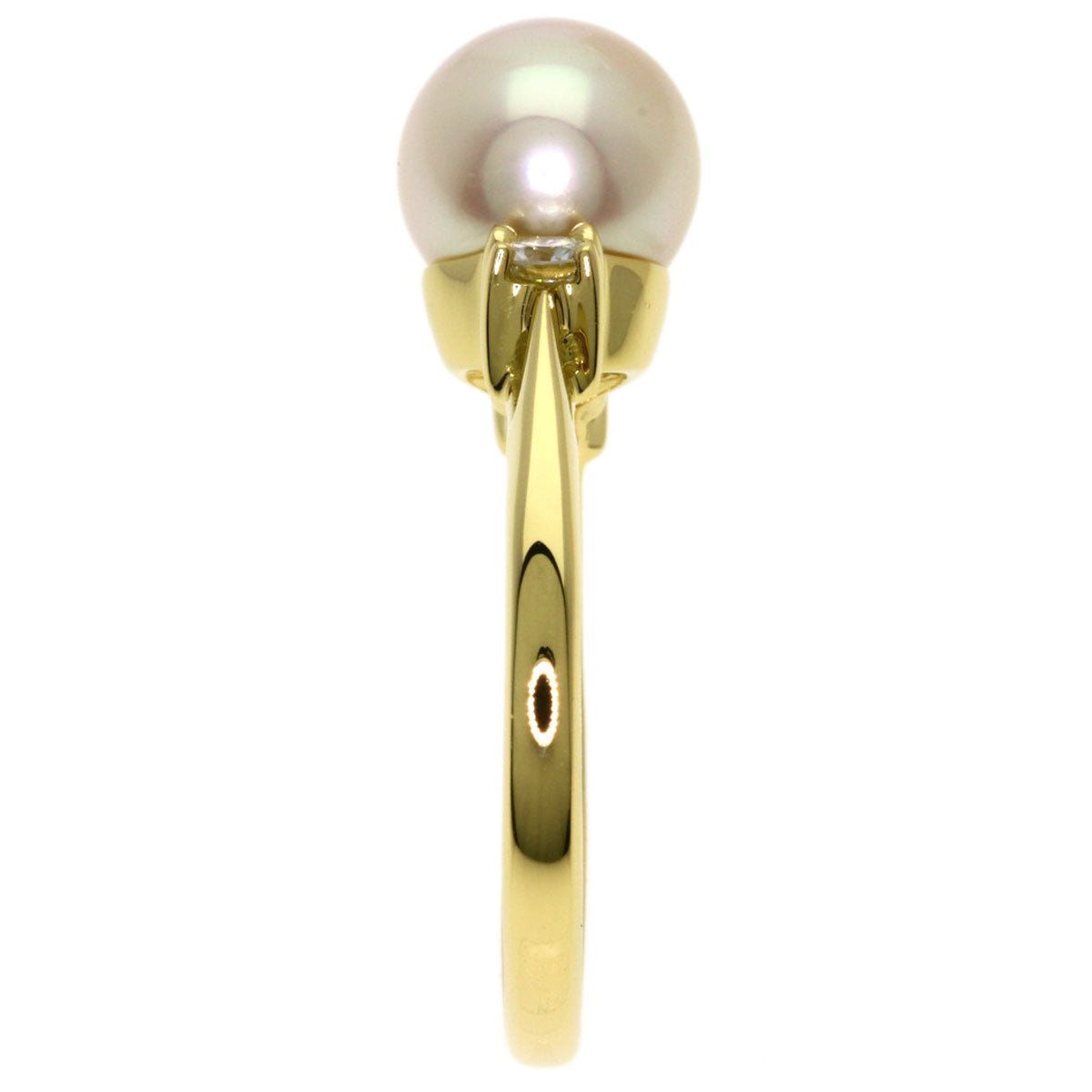 TIFFANY&Co. Pearl Pearl Diamond Ring K18 Yellow Gold Ladies [Used]