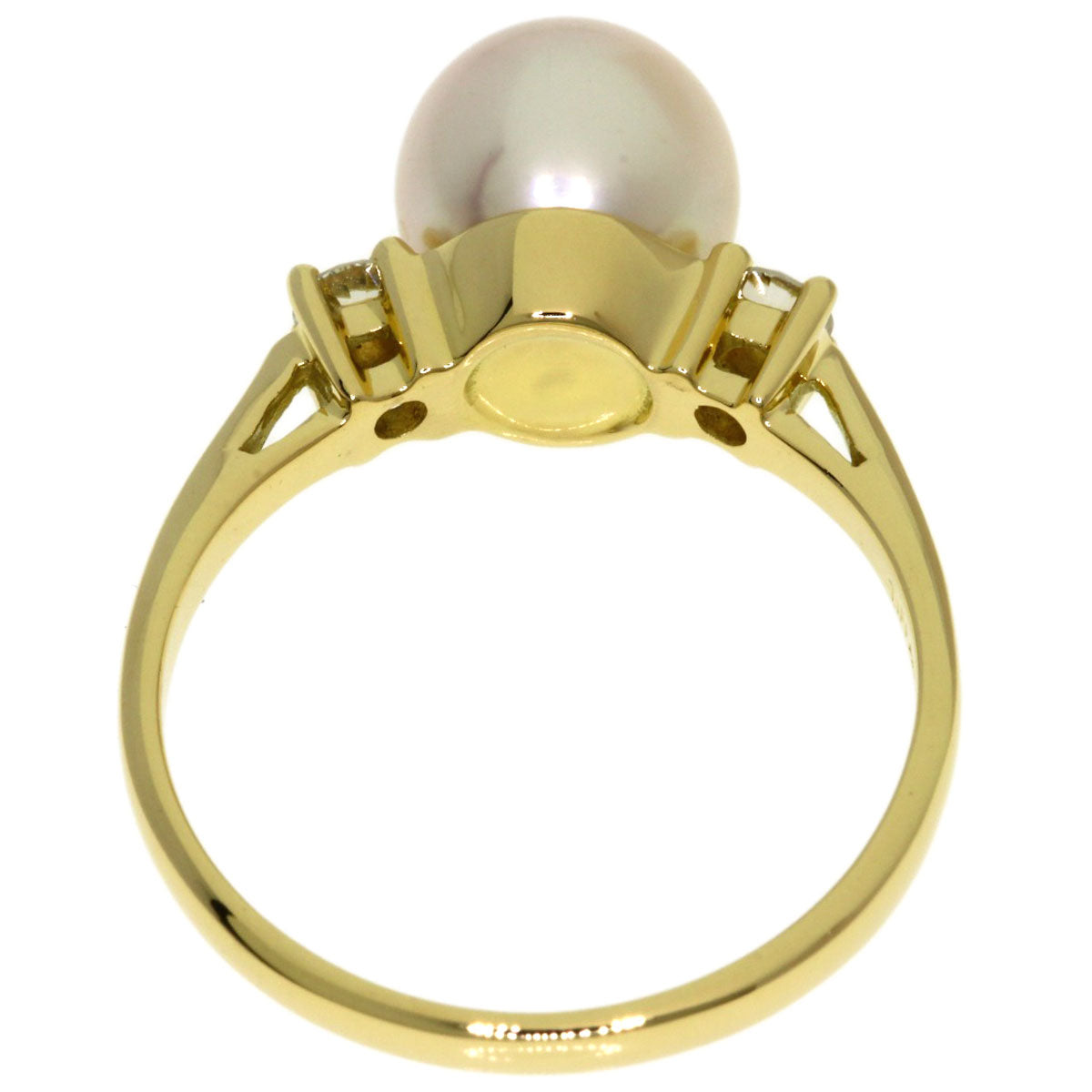 TIFFANY&Co. Pearl Pearl Diamond Ring K18 Yellow Gold Ladies [Used]