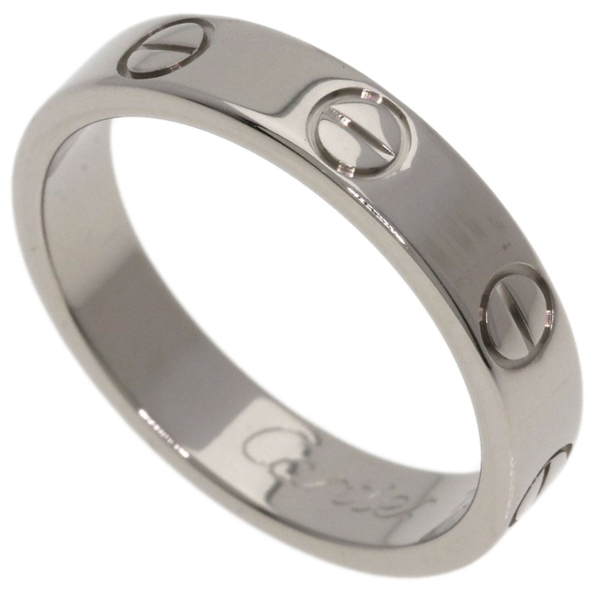 CARTIER Mini love ring # 47 Ring K18 White Gold Ladies [Used]