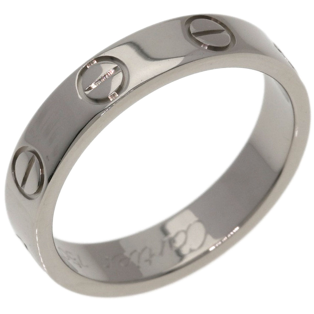 CARTIER Mini love ring # 47 Ring K18 White Gold Ladies [Used]