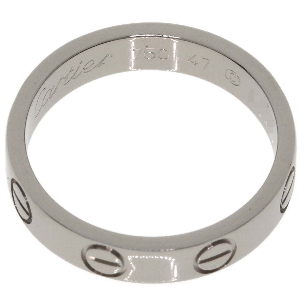 CARTIER Mini love ring # 47 Ring K18 White Gold Ladies [Used]