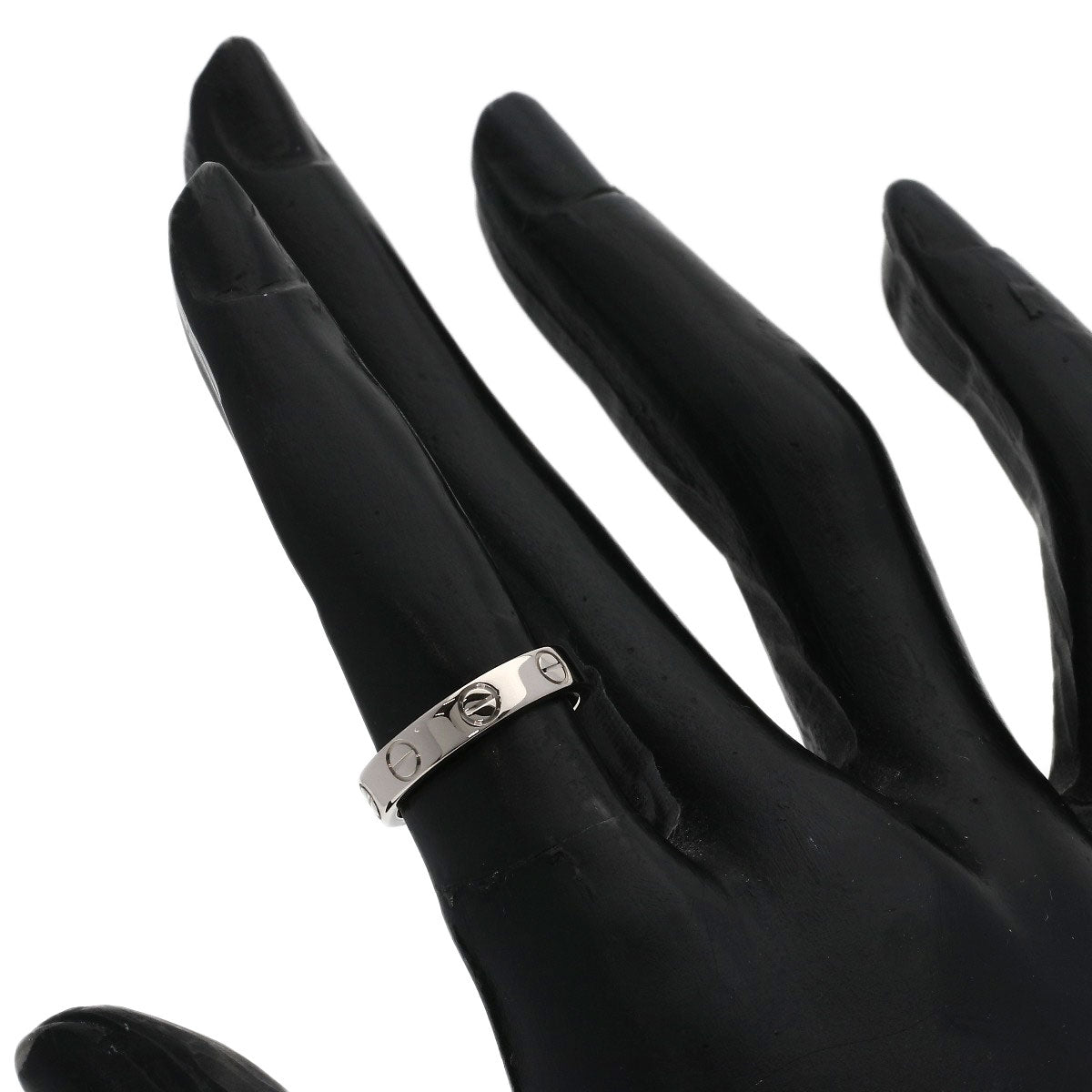 CARTIER Mini love ring # 47 Ring K18 White Gold Ladies [Used]