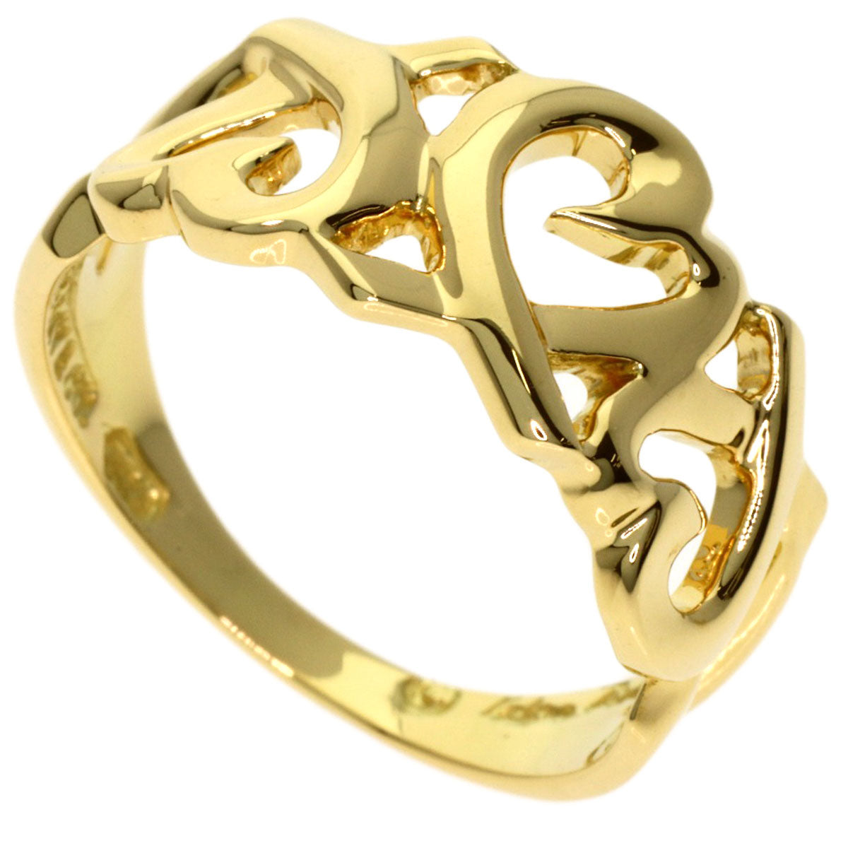 TIFFANY&Co. Triple rubbing heart Ring K18 Yellow Gold Ladies [Used]