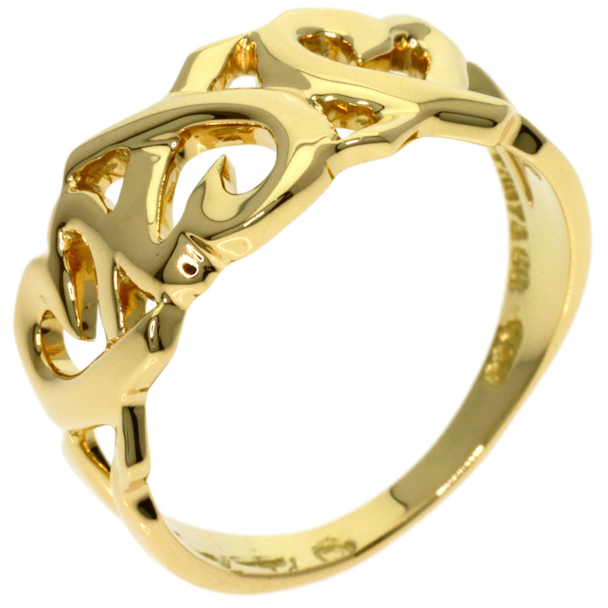 TIFFANY&Co. Triple rubbing heart Ring K18 Yellow Gold Ladies [Used]