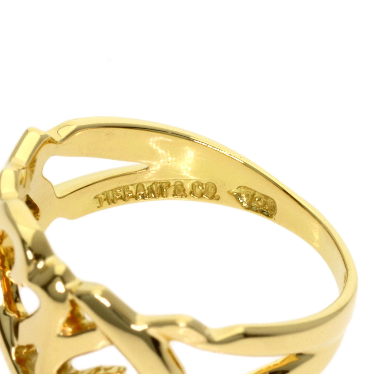TIFFANY&Co. Triple rubbing heart Ring K18 Yellow Gold Ladies [Used]