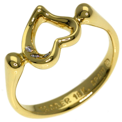 TIFFANY&Co. Open Heart Diamond Ring K18 Yellow Gold Ladies [Used]