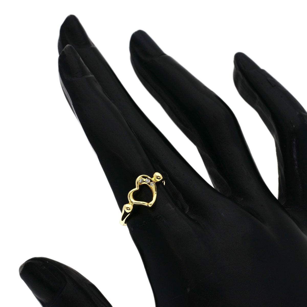 TIFFANY&Co. Open Heart Diamond Ring K18 Yellow Gold Ladies [Used]
