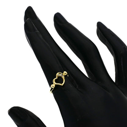 TIFFANY&Co. Open Heart Diamond Ring K18 Yellow Gold Ladies [Used]