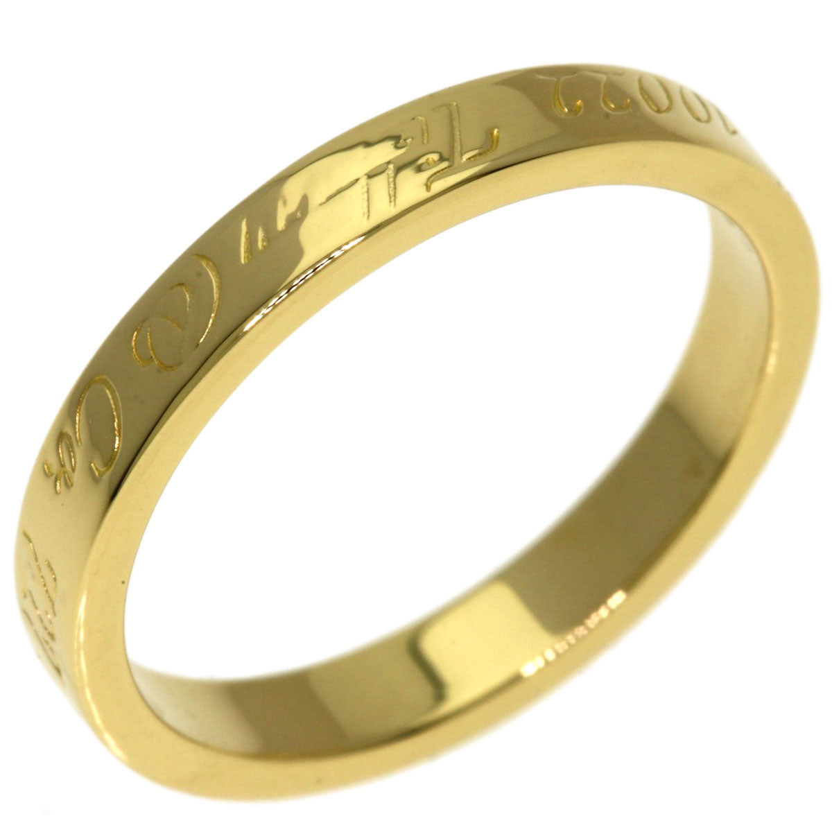 TIFFANY&Co. Notes narrow Ring K18 Yellow Gold Ladies [Used]