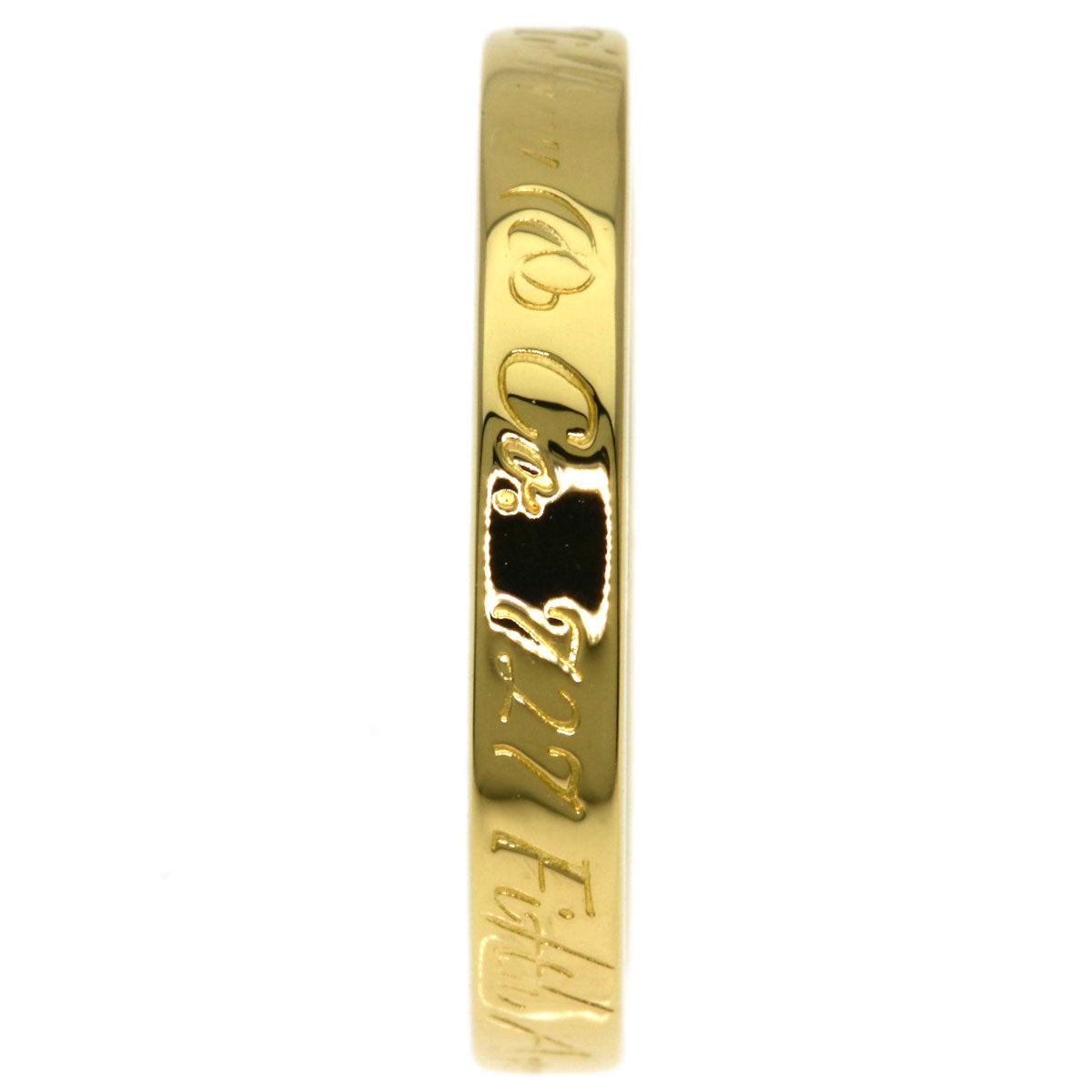 TIFFANY&Co. Notes narrow Ring K18 Yellow Gold Ladies [Used]