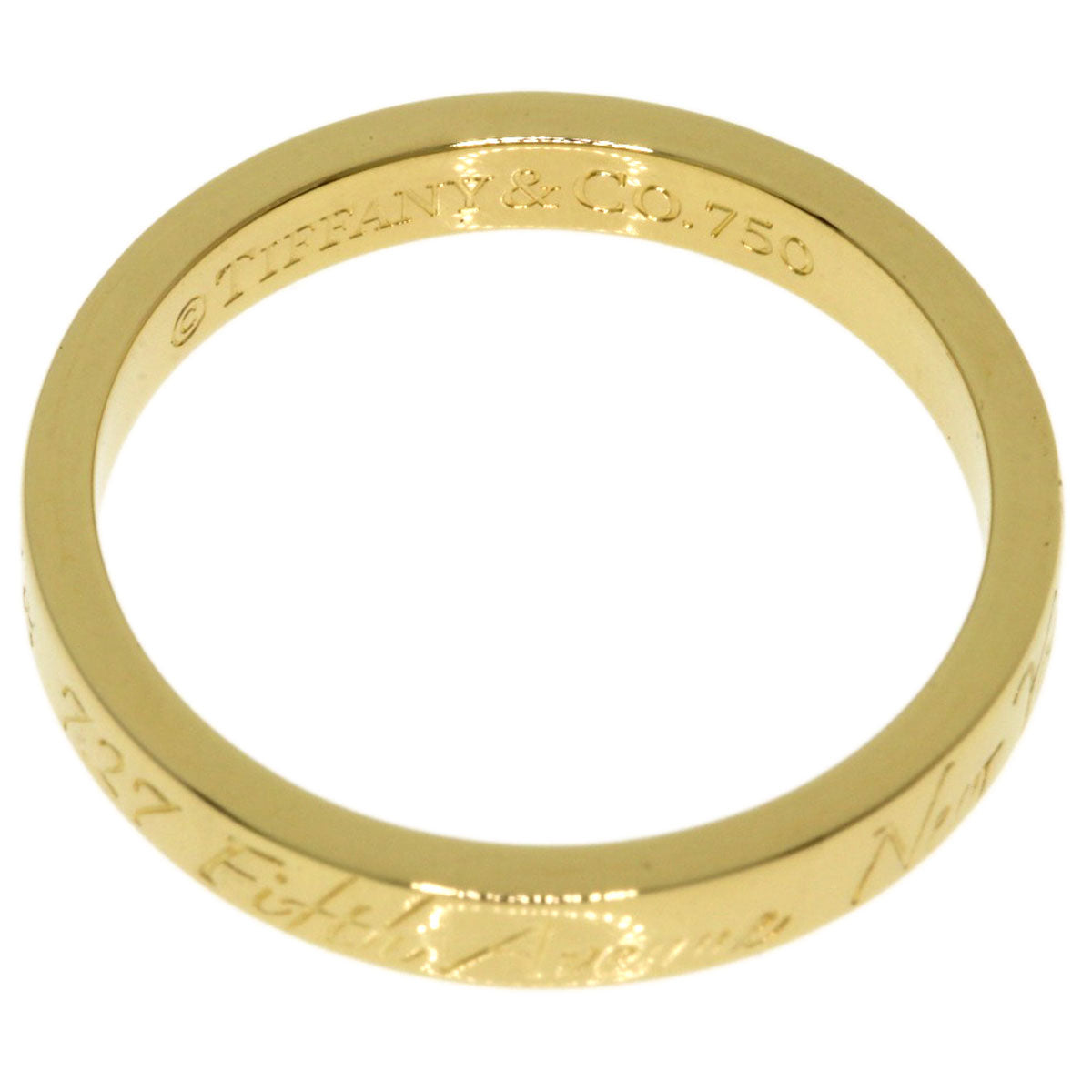 TIFFANY&Co. Notes narrow Ring K18 Yellow Gold Ladies [Used]