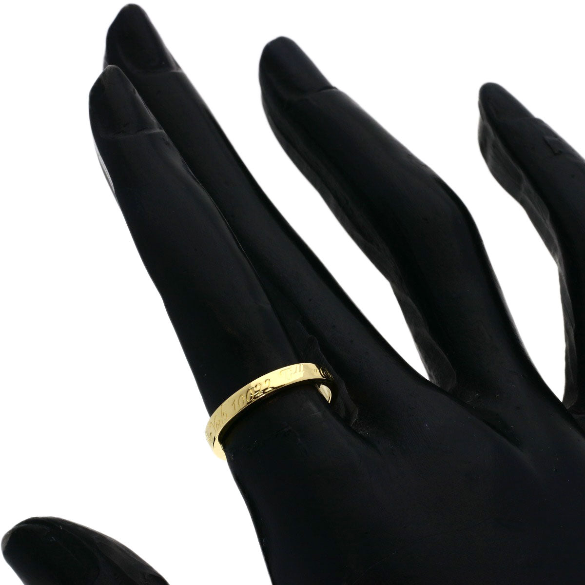 TIFFANY&Co. Notes narrow Ring K18 Yellow Gold Ladies [Used]
