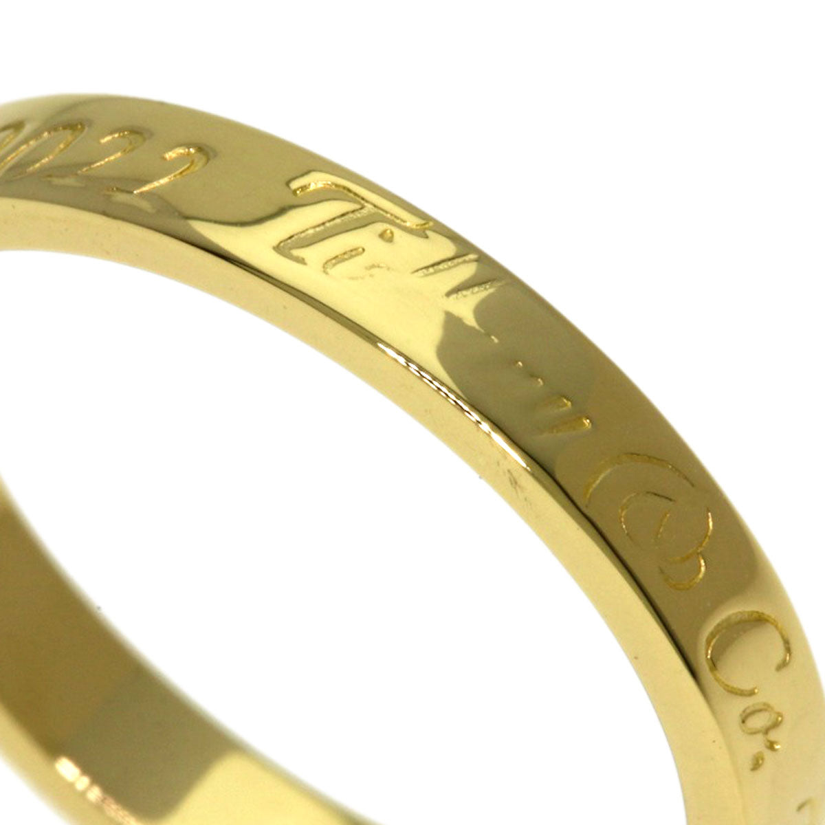 TIFFANY&Co. Notes narrow Ring K18 Yellow Gold Ladies [Used]