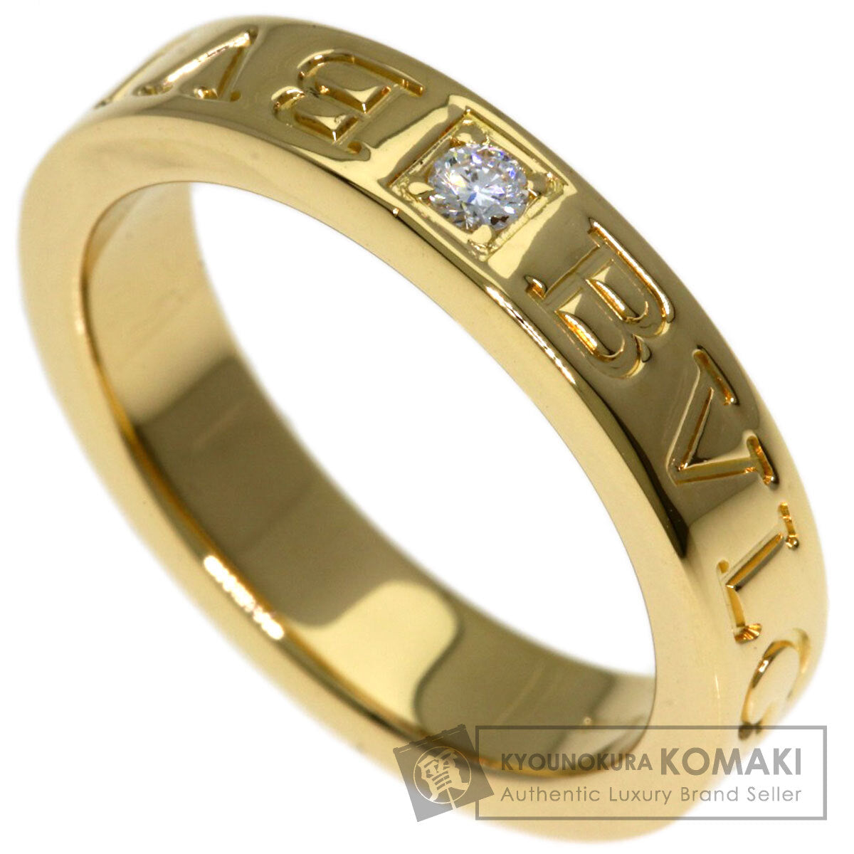 BVLGARI Double logo 1P Diamond Ring K18 Yellow Gold Ladies [Used]