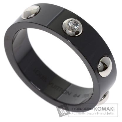 LOUIS VUITTON Petite Bague Crew 1P Diamond #64 Ring Ceramic PT950Ladies [Used]