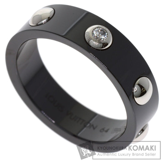 LOUIS VUITTON Petite Bague Crew 1P Diamond #64 Ring Ceramic PT950Ladies [Used]