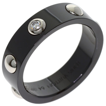 LOUIS VUITTON Petite Bague Crew 1P Diamond #64 Ring Ceramic PT950Ladies [Used]
