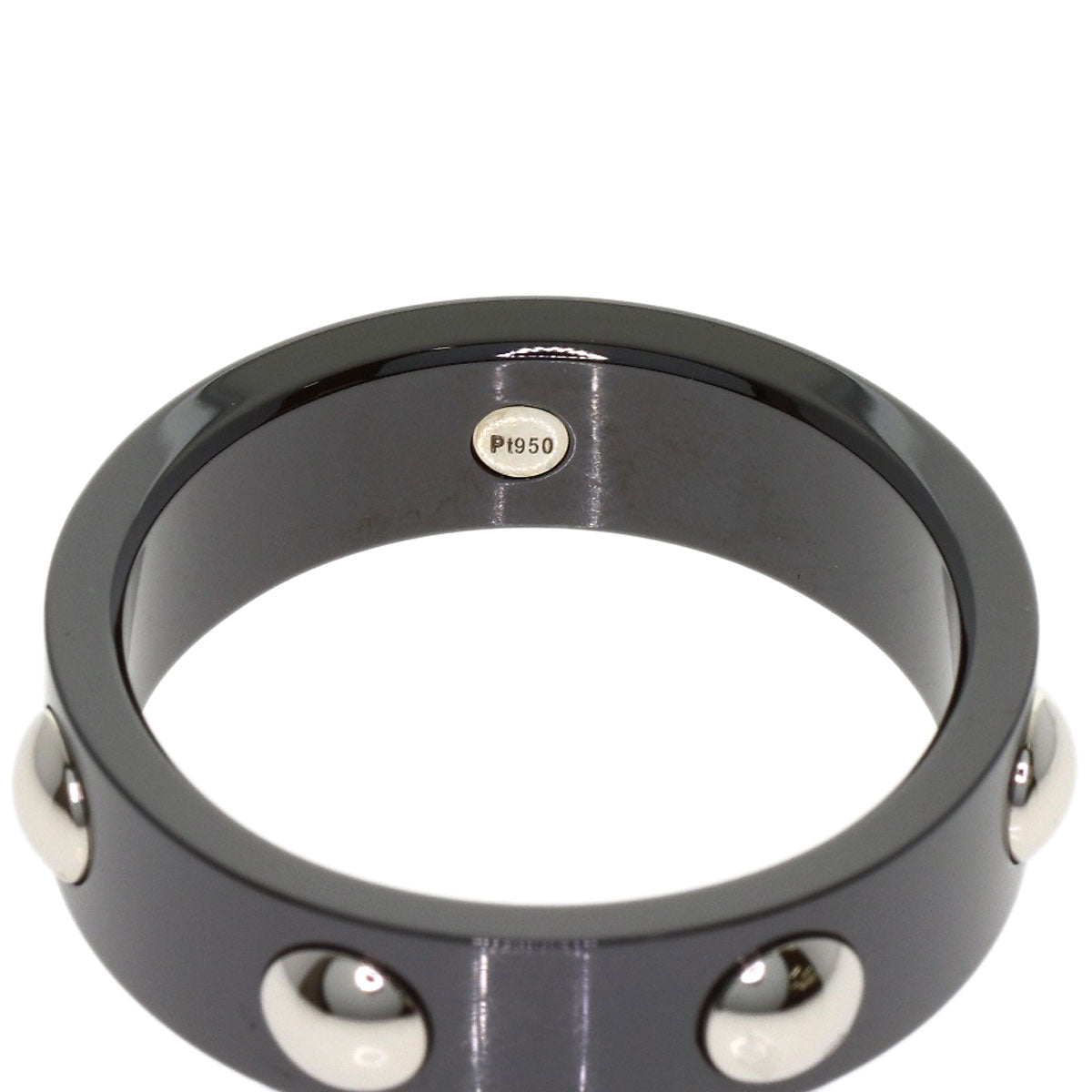 LOUIS VUITTON Petite Bague Crew 1P Diamond #64 Ring Ceramic PT950Ladies [Used]