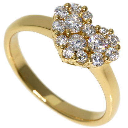 Ponte Vecchio Heart motif Diamond Ring K18 Yellow Gold Ladies [Used]