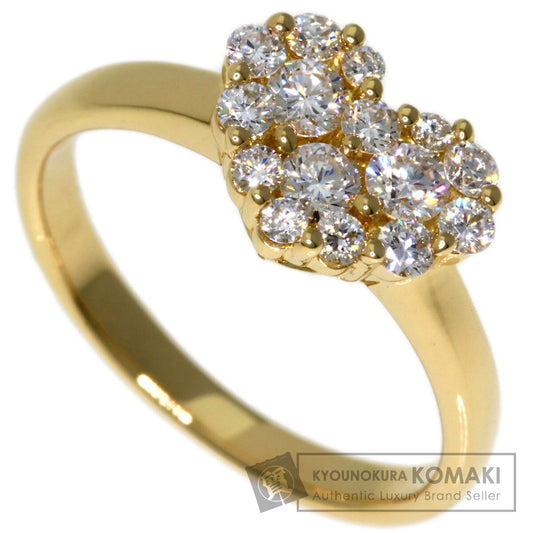 Ponte Vecchio Heart motif Diamond Ring K18 Yellow Gold Ladies [Used]