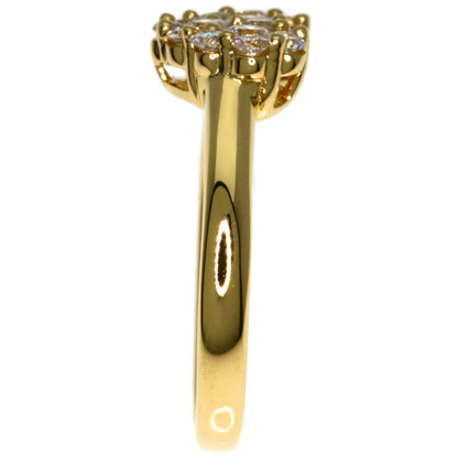Ponte Vecchio Heart motif Diamond Ring K18 Yellow Gold Ladies [Used]