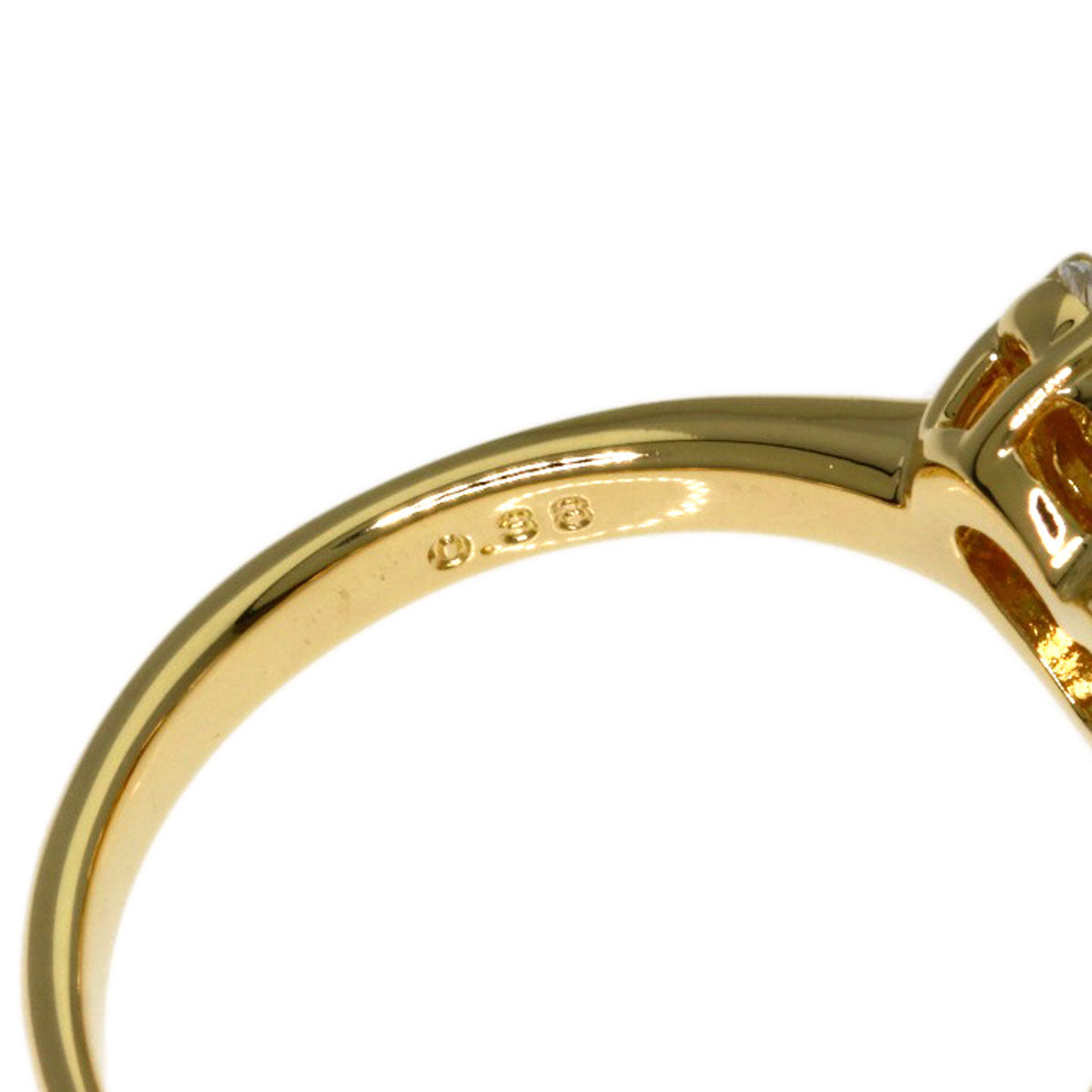 Ponte Vecchio Heart motif Diamond Ring K18 Yellow Gold Ladies [Used]