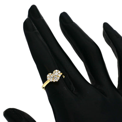 Ponte Vecchio Heart motif Diamond Ring K18 Yellow Gold Ladies [Used]