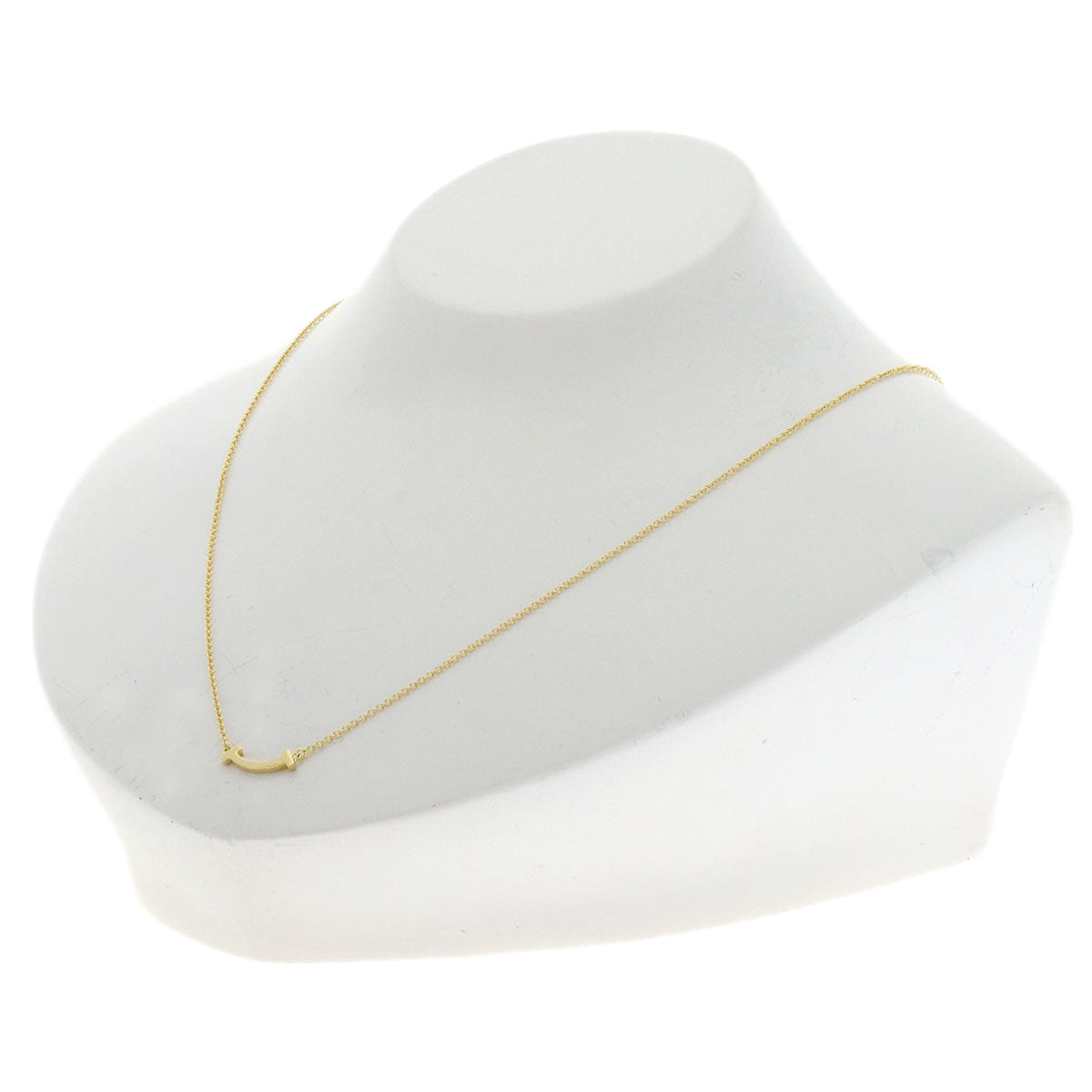 TIFFANY&Co. T Smile Mini Necklace K18 Yellow Gold Ladies [Used]