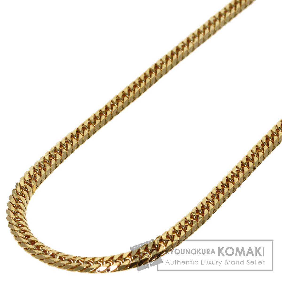 Curb chain Kihei W6 side Necklace K18 Yellow Gold 30g　Ladies