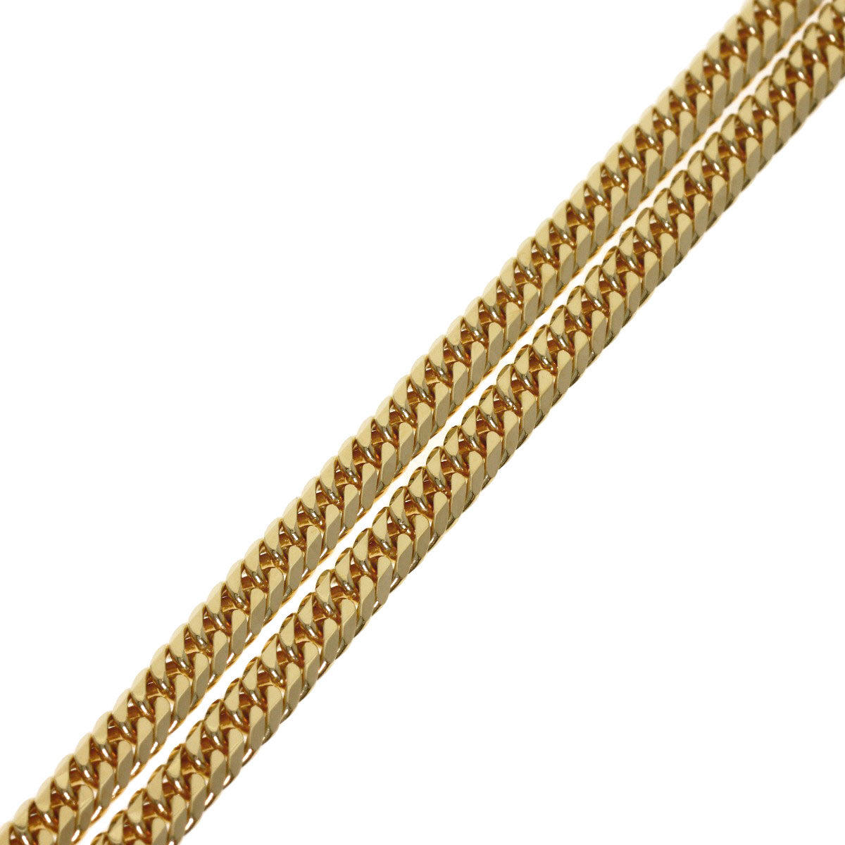 Curb chain Kihei W6 side Necklace K18 Yellow Gold 30g　Ladies