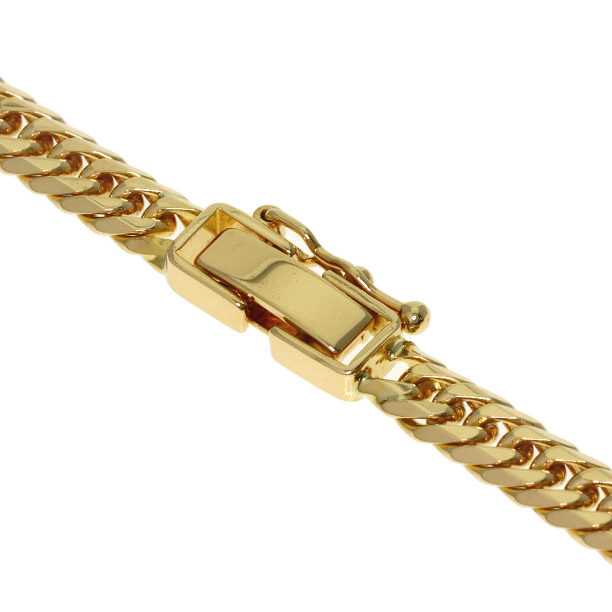 Curb chain Kihei W6 side Necklace K18 Yellow Gold 30g　Ladies