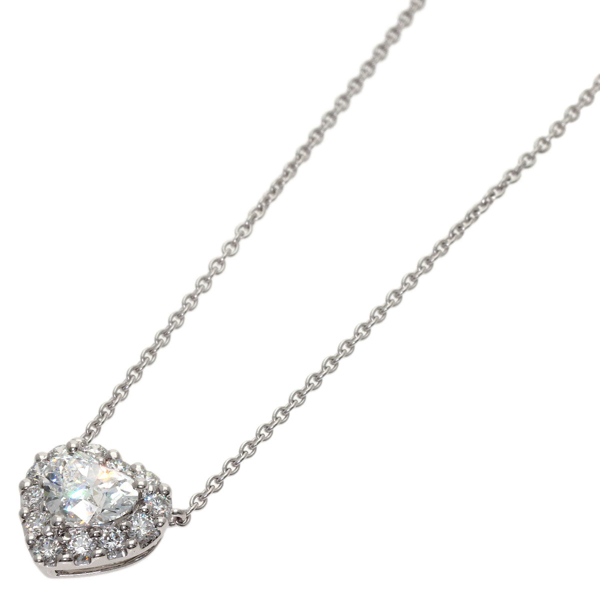 GRAFF Icon Heart Shape Diamond Necklace K18 White Gold Ladies [Used]