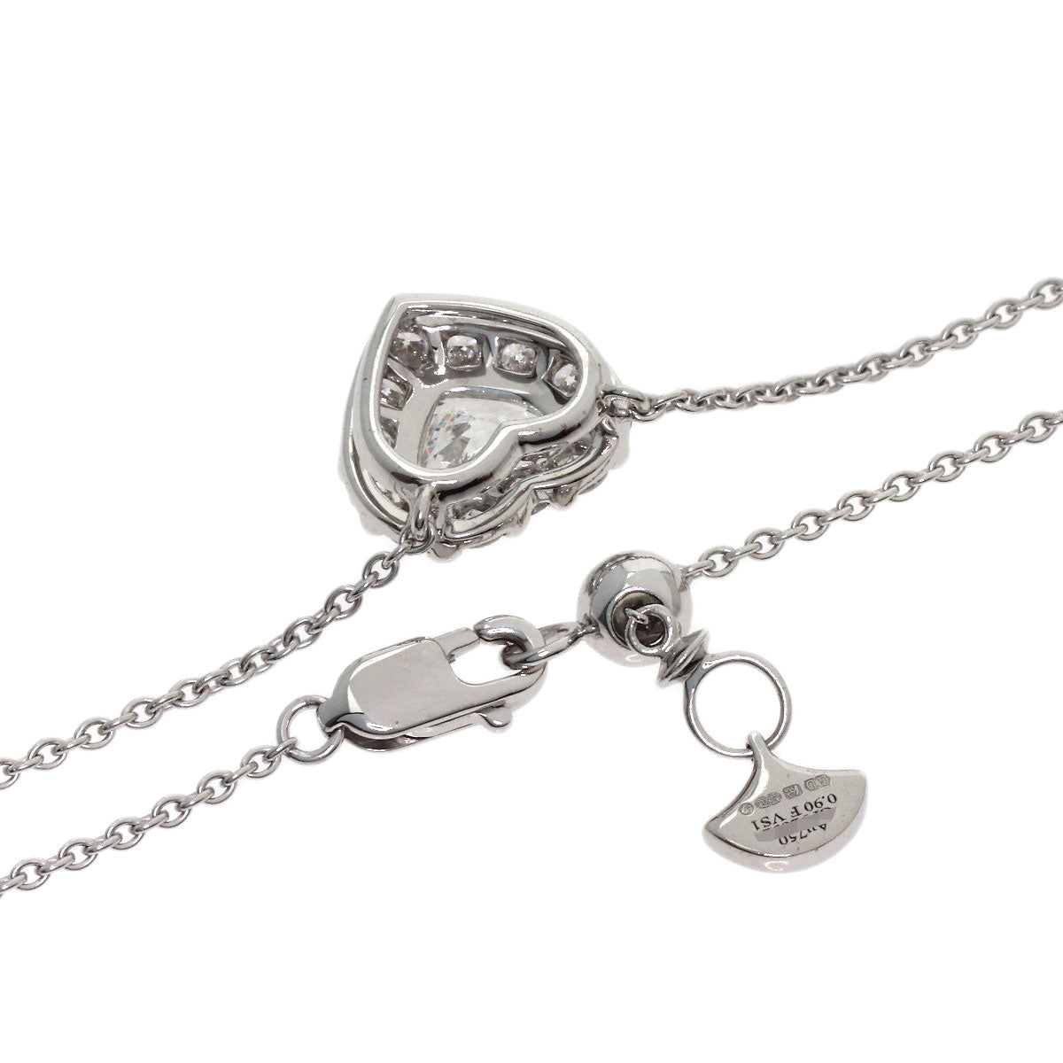 GRAFF Icon Heart Shape Diamond Necklace K18 White Gold Ladies [Used]