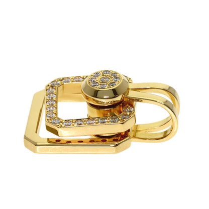 WALTHAM swing diamond Pendant top K18 Yellow Gold Ladies [Used]