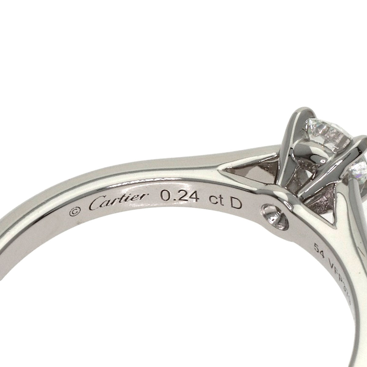CARTIER Solitaire 1P Diamond #54 Ring Platinum PT950 Ladies [Used]