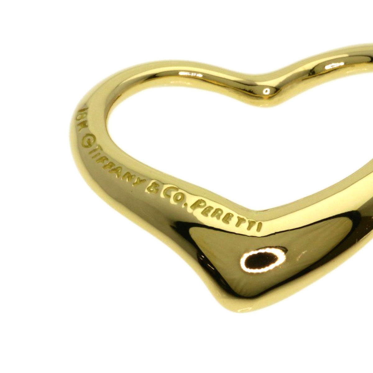 TIFFANY&Co. Open heart Pendant top K18 Yellow Gold Ladies [Used]