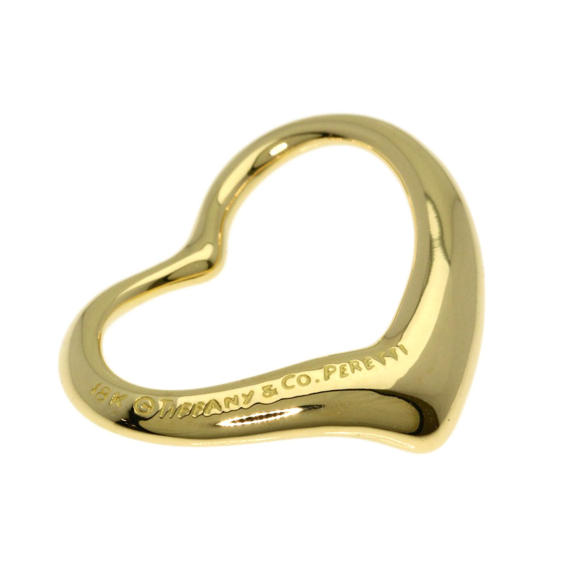 TIFFANY&Co. Open Heart TOP Pendant top K18 Yellow Gold Ladies [Used]