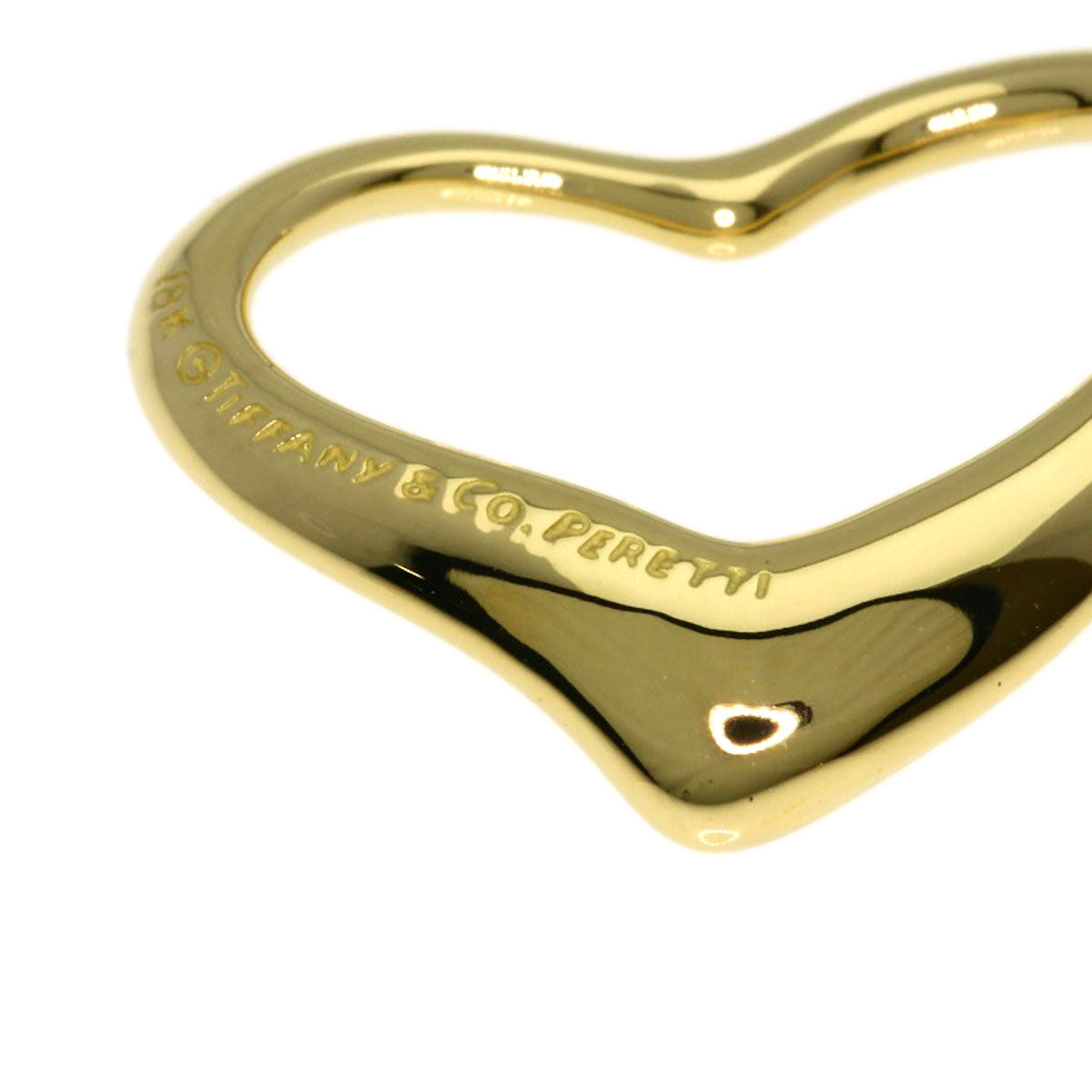TIFFANY&Co. Open Heart TOP Pendant top K18 Yellow Gold Ladies [Used]