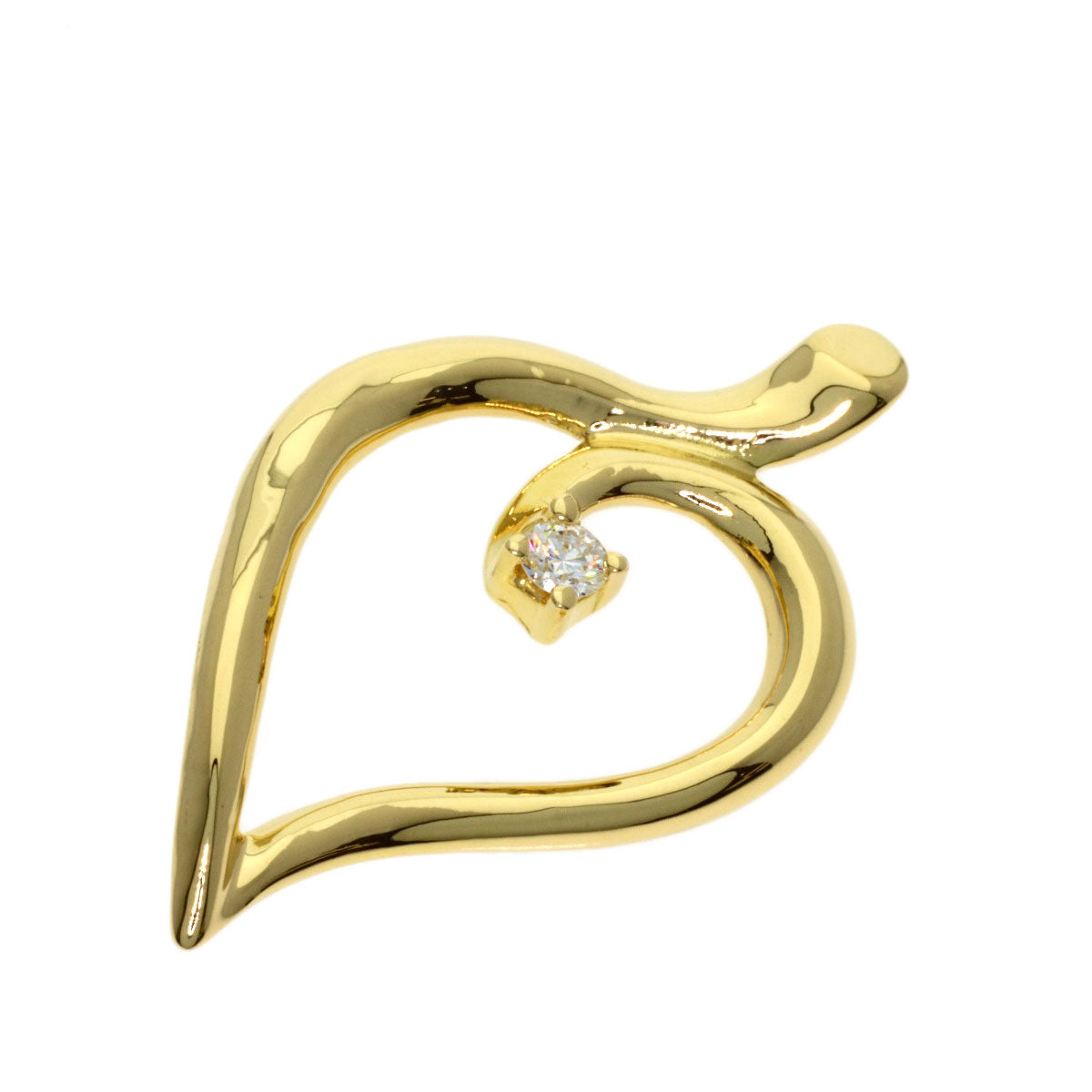 TIFFANY&Co. Leaf Diamond Pendant top K18 Yellow Gold Ladies [Used]