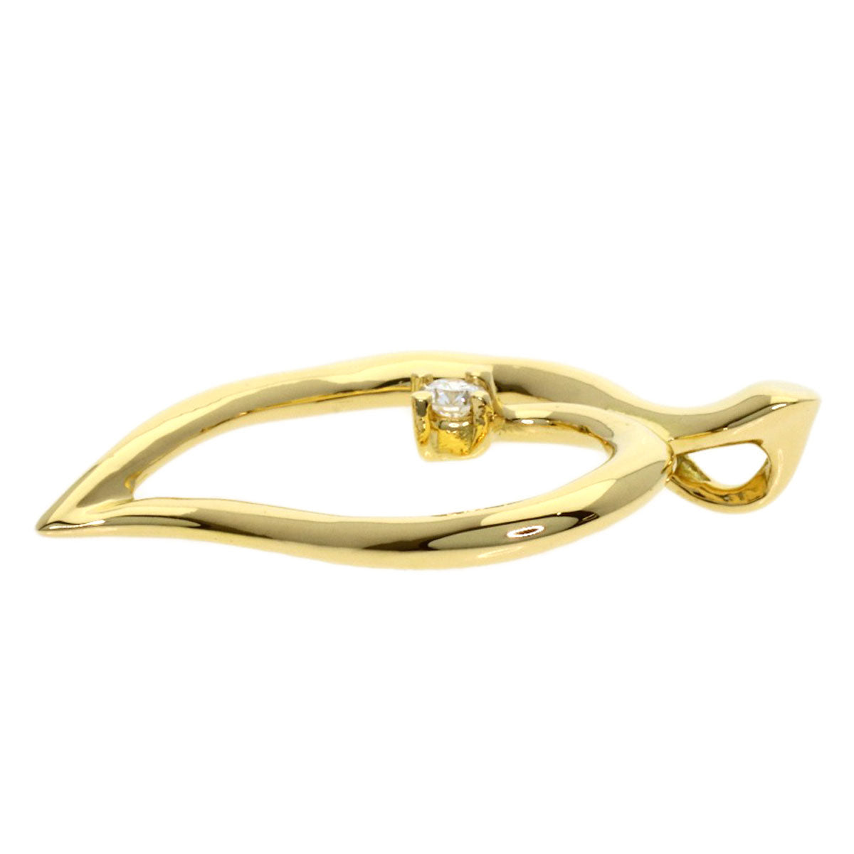 TIFFANY&Co. Leaf Diamond Pendant top K18 Yellow Gold Ladies [Used]