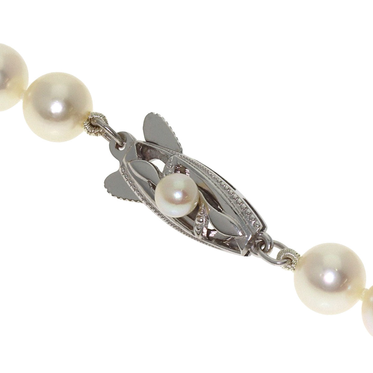 MIKIMOTO Pearl Pearl Necklace K14 White Gold Ladies [Used]