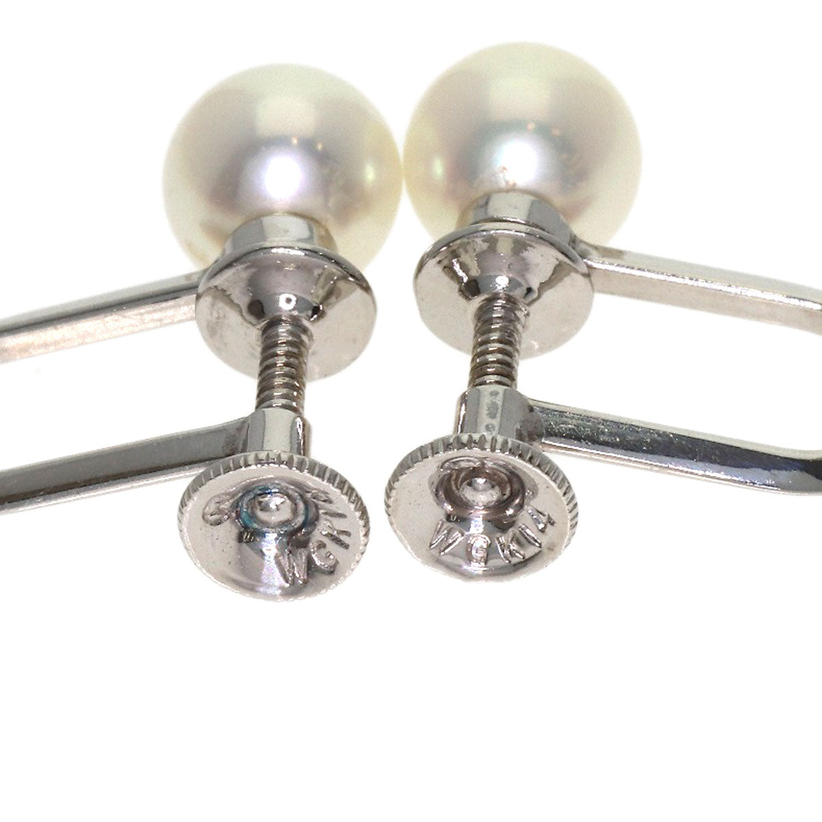 MIKIMOTO Pearl Pearl Earring set Necklace K14 White Gold Ladies [Used]