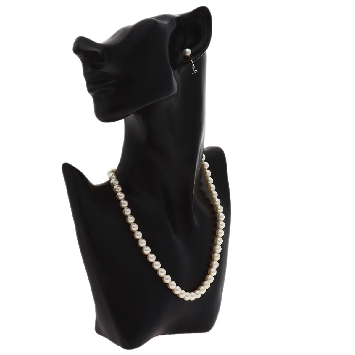 MIKIMOTO Pearl Pearl Earring set Necklace K14 White Gold Ladies [Used]