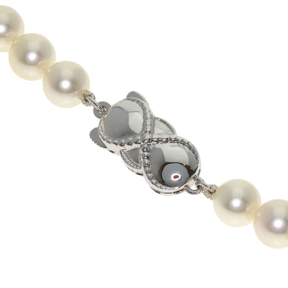 MIKIMOTO Pearl Pearl M Charm Earring Set Necklace Silver K18 White GoldLadies [Used]