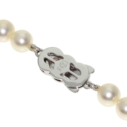 MIKIMOTO Pearl Pearl M Charm Earring Set Necklace Silver K18 White GoldLadies [Used]