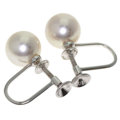 MIKIMOTO Pearl Pearl M Charm Earring Set Necklace Silver K18 White GoldLadies [Used]